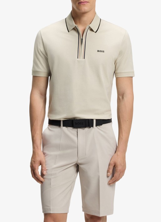 BOSS Slim fit polo met logo - detail 4 light beige-272 / beige
