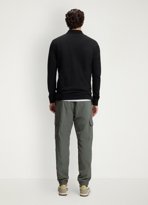 BOSS Slim fit polo van katoen - achterkant 6 zwart