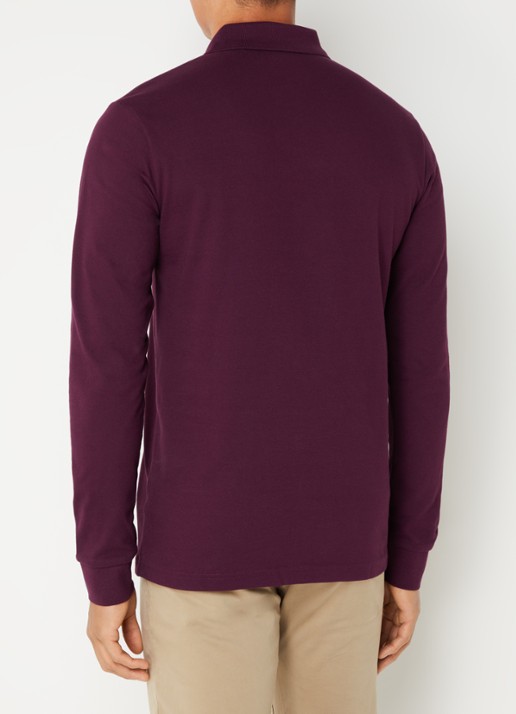 BOSS Slim fit polo van katoen - achterkant aubergine