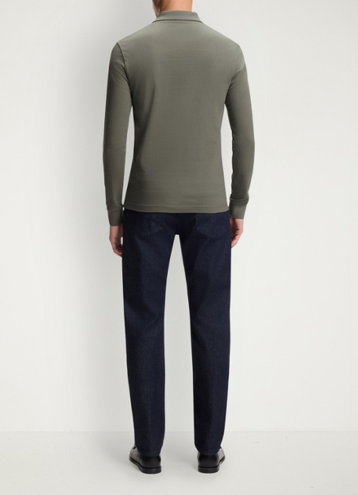 BOSS Slim fit polo van katoen - achterkant grijs