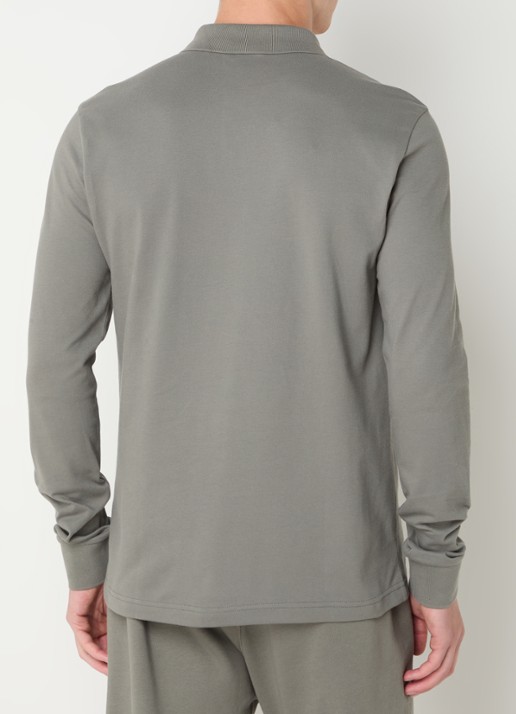 BOSS Slim fit polo van katoen - achterkant 2 grijs