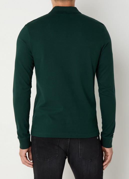 BOSS Slim fit polo van katoen - achterkant groen