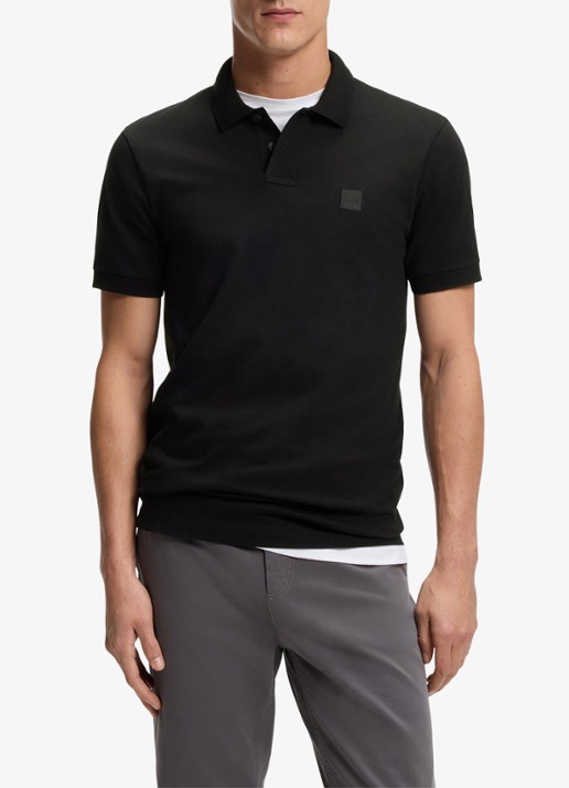 BOSS Slim-fit polo van stretchkatoen met logopatch