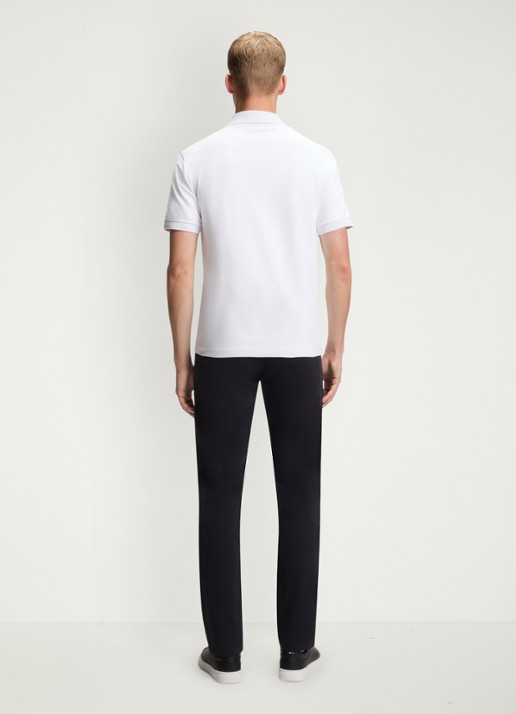 BOSS Slim-fit polo van stretchkatoen met logopatch - achterkant 4 wit