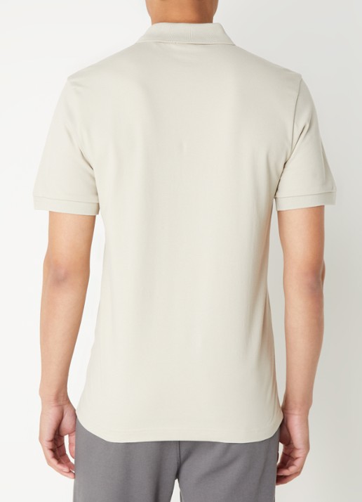 BOSS Slim-fit polo van stretchkatoen met logopatch - achterkant 9 beige