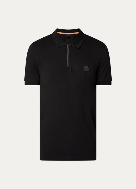 BOSS Slim-fit polo van stretchkatoen met logopatch
