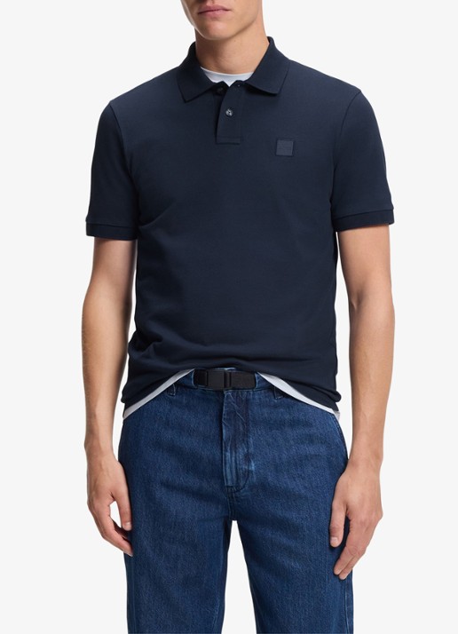 BOSS Slim-fit polo van stretchkatoen met logopatch