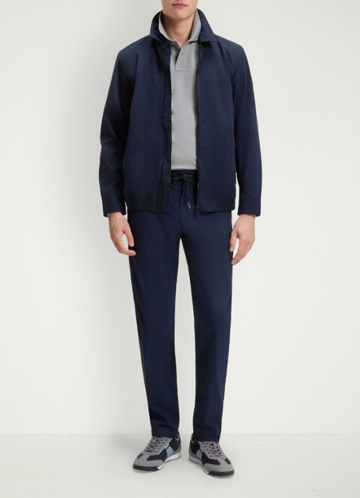 BOSS Slim-fit polo van stretchkatoen met logopatch - voorkant 2 zilver