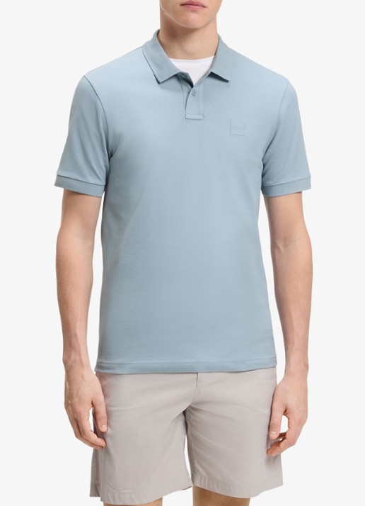 BOSS Slim-fit polo van stretchkatoen met logopatch
