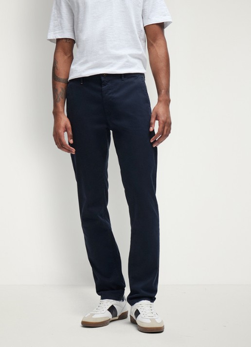BOSS Slim-fit satijnen chino van stretchkatoen