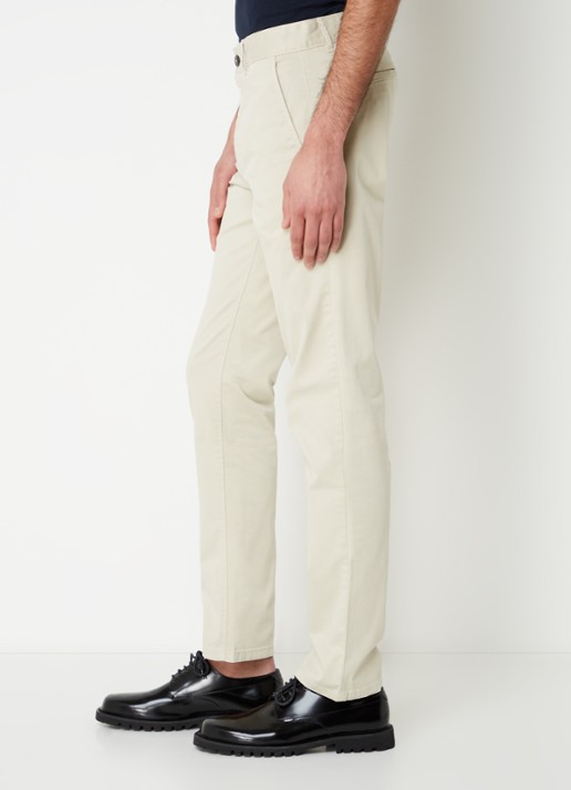 BOSS Slim-fit satijnen chino van stretchkatoen - detail 2 light beige-271 / beige