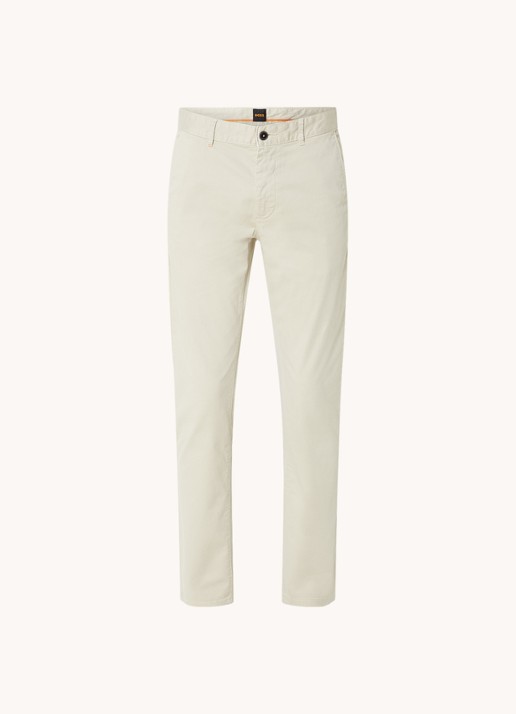 BOSS Slim-fit satijnen chino van stretchkatoen - voorkant 3 light beige-271 / beige