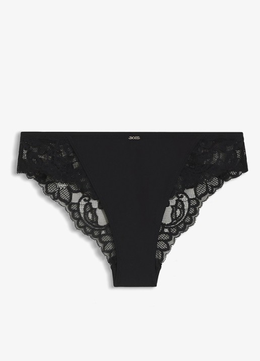 BOSS Slip met kant - voorkant 4 black-001 / zwart