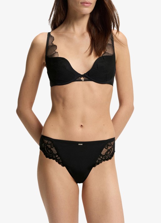BOSS Slip met kant - voorkant 5 black-001 / zwart