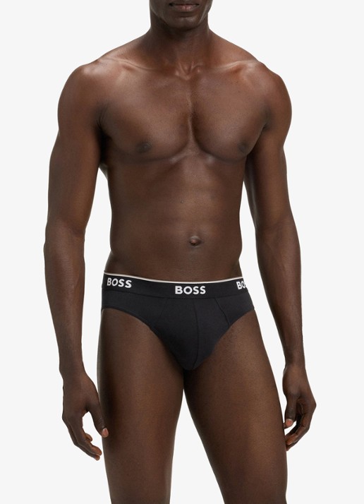 BOSS Slip met logoband in 3-pack - voorkant 5 zwart