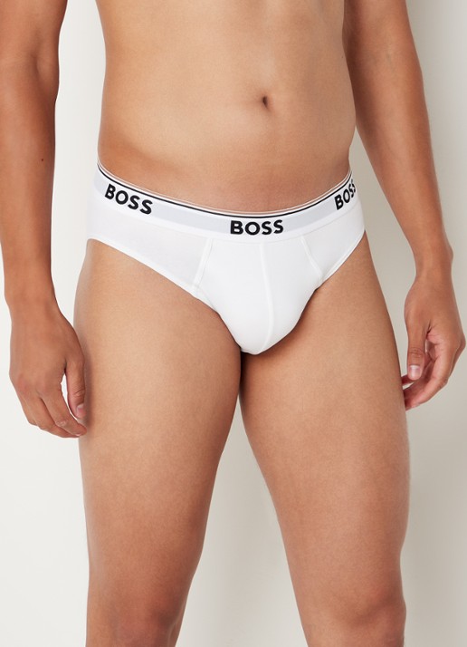 BOSS Slip met logoband in 3-pack - voorkant 3 lichtgrijs