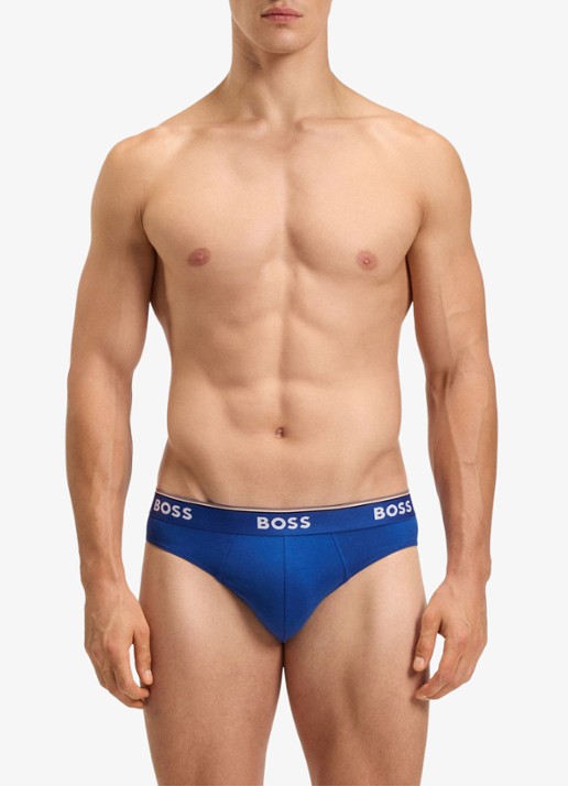 BOSS Slip met logoband in 3-pack - detail blauw