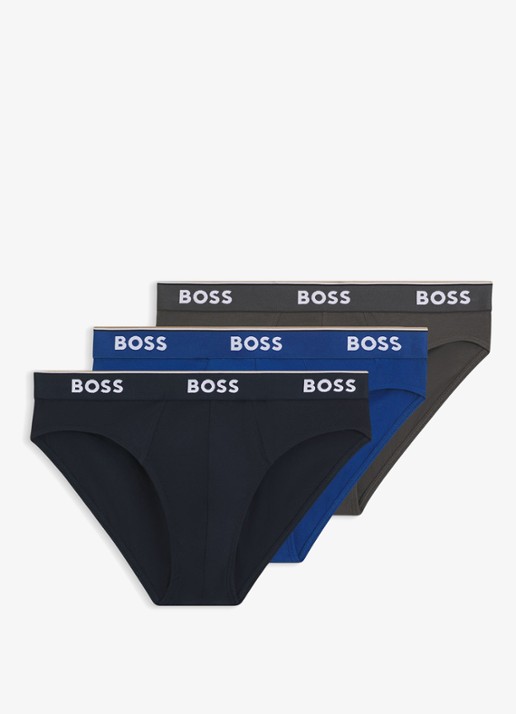 BOSS Slip met logoband in 3-pack - voorkant 7 blauw