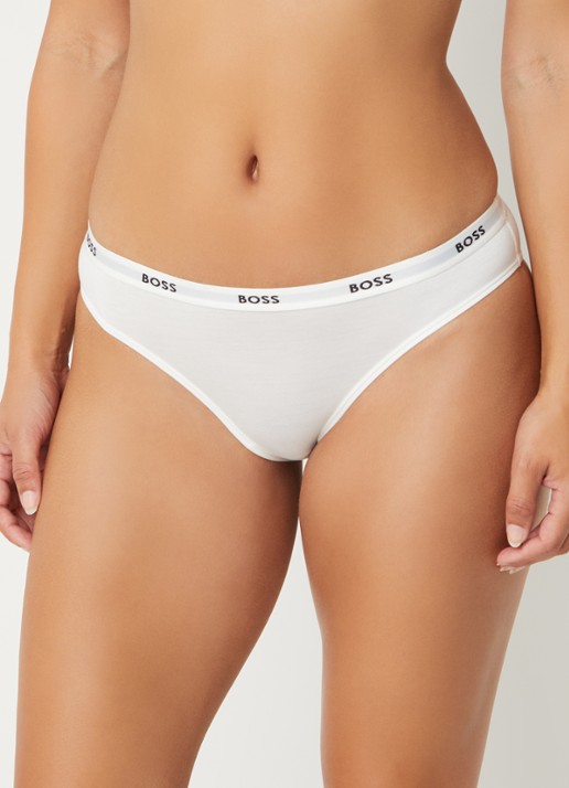 BOSS Slip met logoband - detail wit