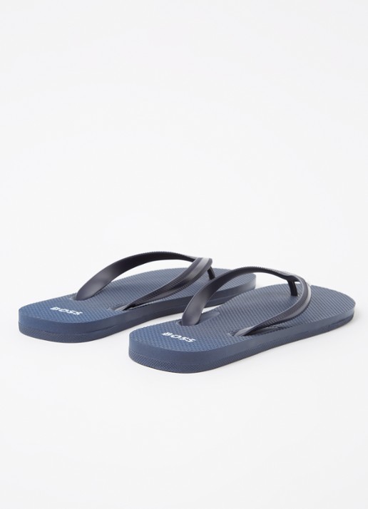 BOSS Slipper met logo - detail donkerblauw