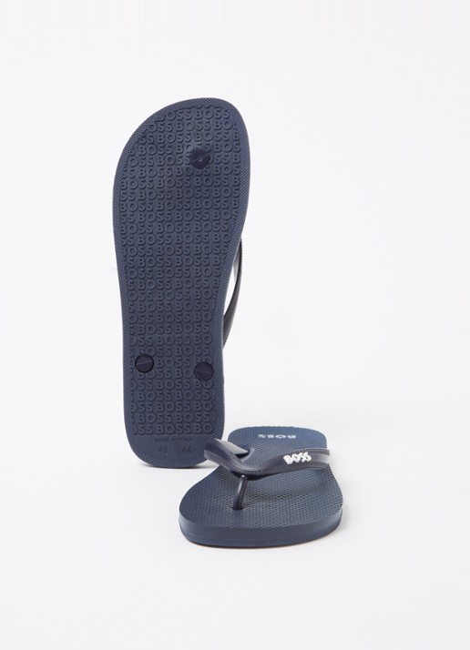 BOSS Slipper met logo - detail 2 donkerblauw