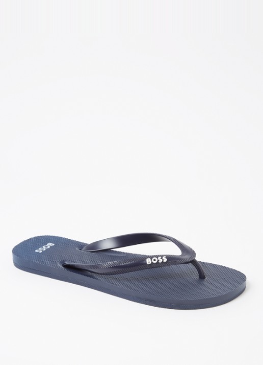 BOSS Slipper met logo - voorkant 4 donkerblauw