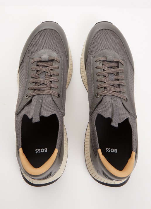 BOSS Sneaker met gebreid bovenwerk - detail 4 grijs