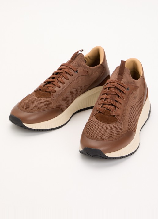 BOSS Sneaker met gebreid bovenwerk - detail 3 bruin