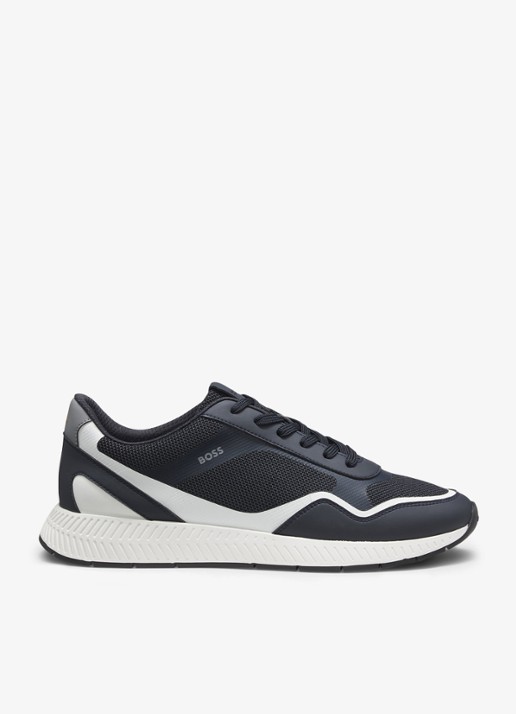 BOSS Sneaker met logo - voorkant donkerblauw