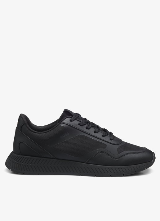 BOSS Sneaker met logo - voorkant zwart
