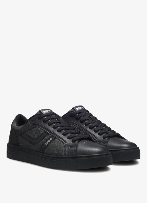 BOSS Sneaker met logo - voorkant 2 zwart