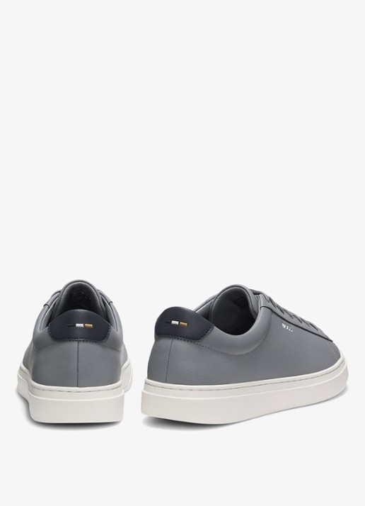 BOSS Sneaker van leer - detail 2 lichtgrijs