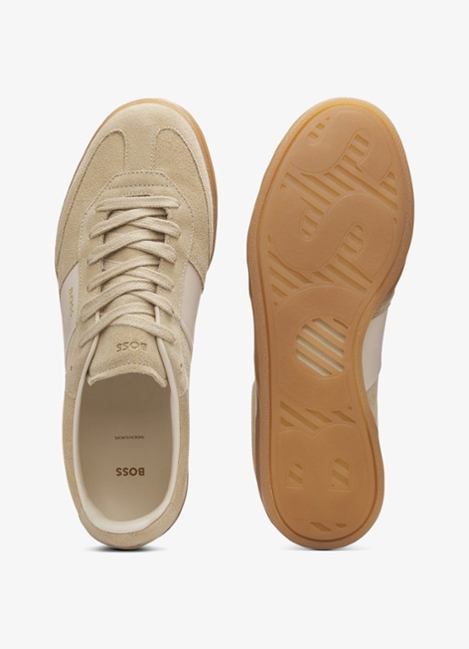 BOSS Sneaker van suède - detail 3 beige