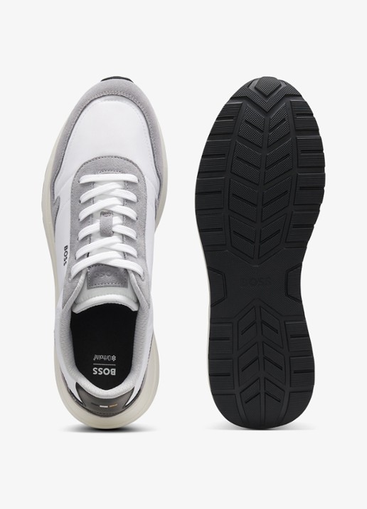 BOSS Sneakers met details van suède - achterkant wit