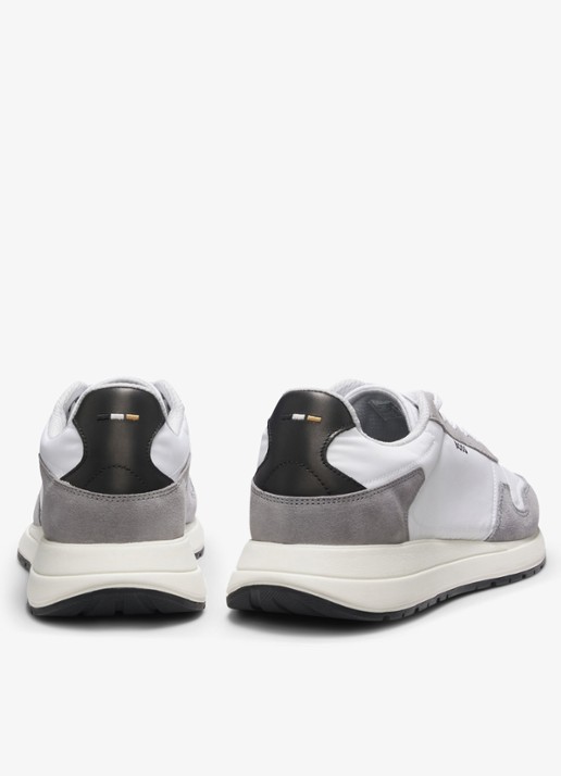 BOSS Sneakers met details van suède - achterkant 3 wit