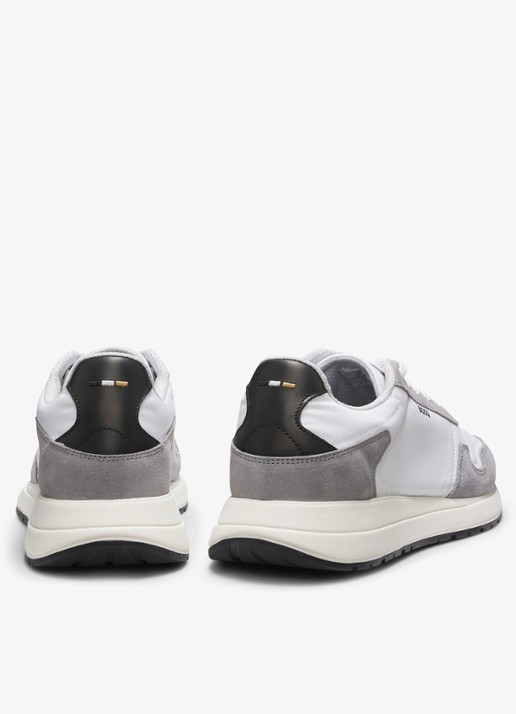 BOSS Sneakers met details van suède - detail 4 wit
