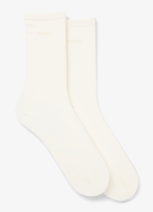 BOSS Sokken in katoenblend met logo in 2-pack - voorkant 2 open white-119 / wit
