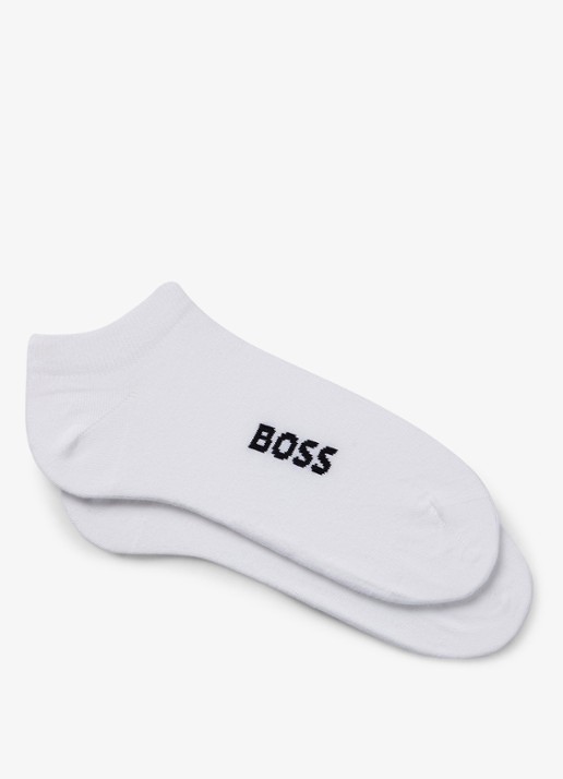 BOSS Sokken met logo in 2-pack - voorkant gebroken wit