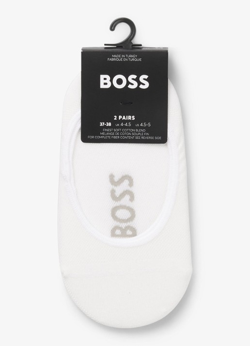 BOSS Sokken met logo in 2-pack - voorkant 2 gebroken wit