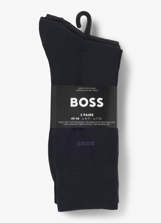 BOSS Sokken met logo in 3-pack - detail diepzwart
