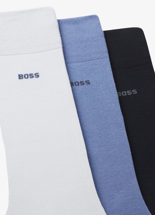 BOSS Sokken met logo in 3-pack - detail 3 donkerblauw