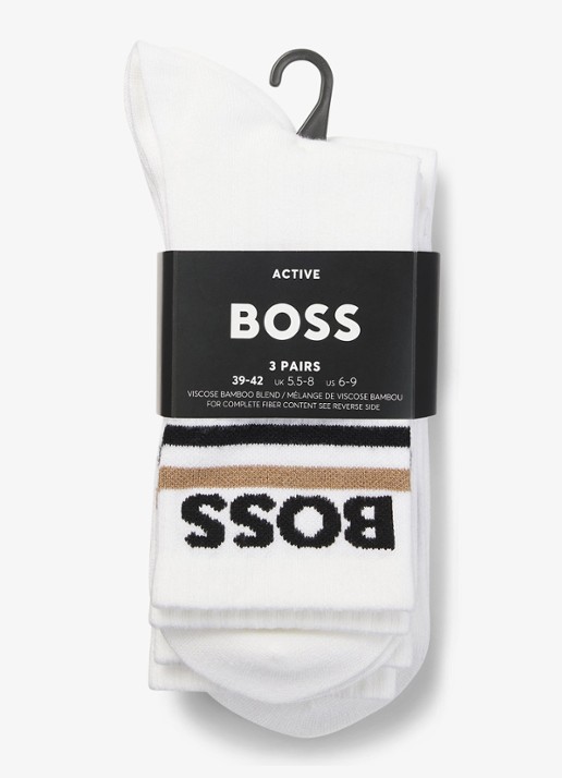 BOSS Sokken met logo in 3-pack - achterkant 3 wit