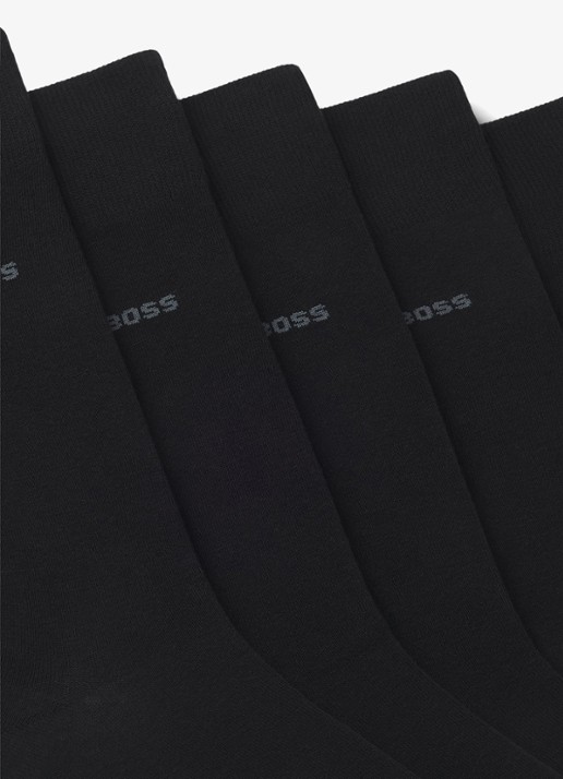 BOSS Sokken met logo in 5-pack  - detail black-001 / zwart