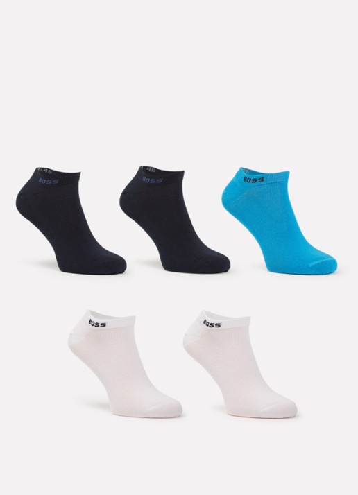 BOSS Sokken met logo in 5-pack - voorkant blauw