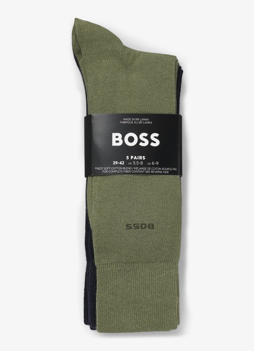 BOSS Sokken met logo in 5-pack  - voorkant 2 donkergrijs