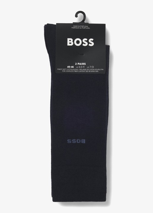 BOSS Sokken met logo - voorkant 2 donkerblauw