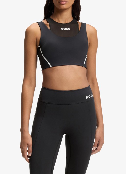 BOSS Sport bh met mesh - detail 4 zwart