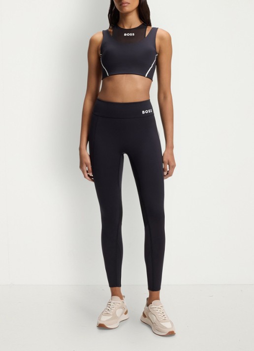 BOSS Sport bh met mesh - voorkant zwart