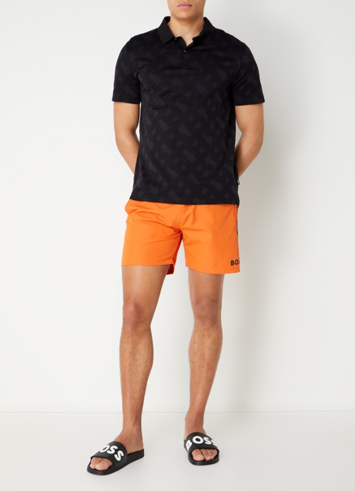 BOSS Starfish zwemshorts met logo en steekzakken - voorkant 3 orange