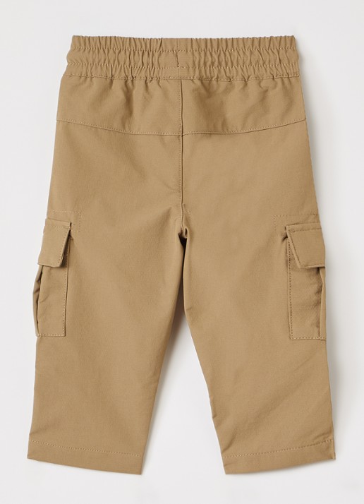 BOSS Straight fit cargobroek met klepzakken - voorkant 2 camel
